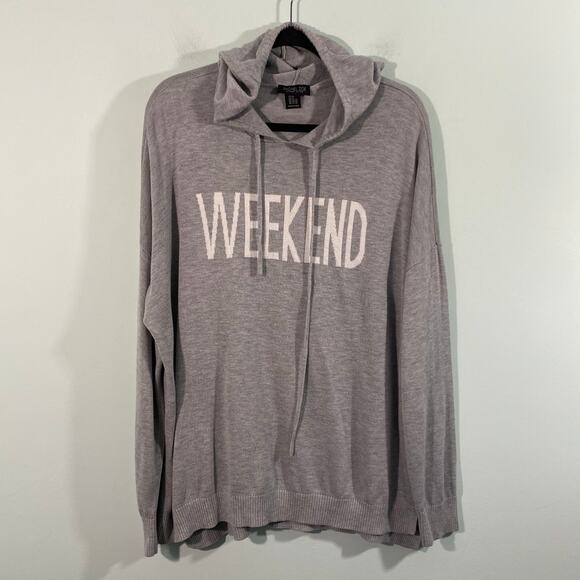 Rachel Zoe Women's Grey "Weekend" Pullover Knit Hoodie Size 2X - Picture 1 of 9